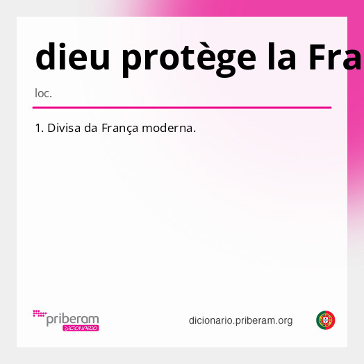 Significado de dieu protège la France